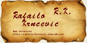 Rafailo Krnčević vizit kartica